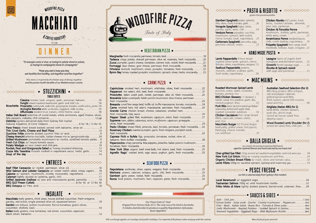 Menu Macchiato Wood Fire Pizza And Coffee Roasters-10