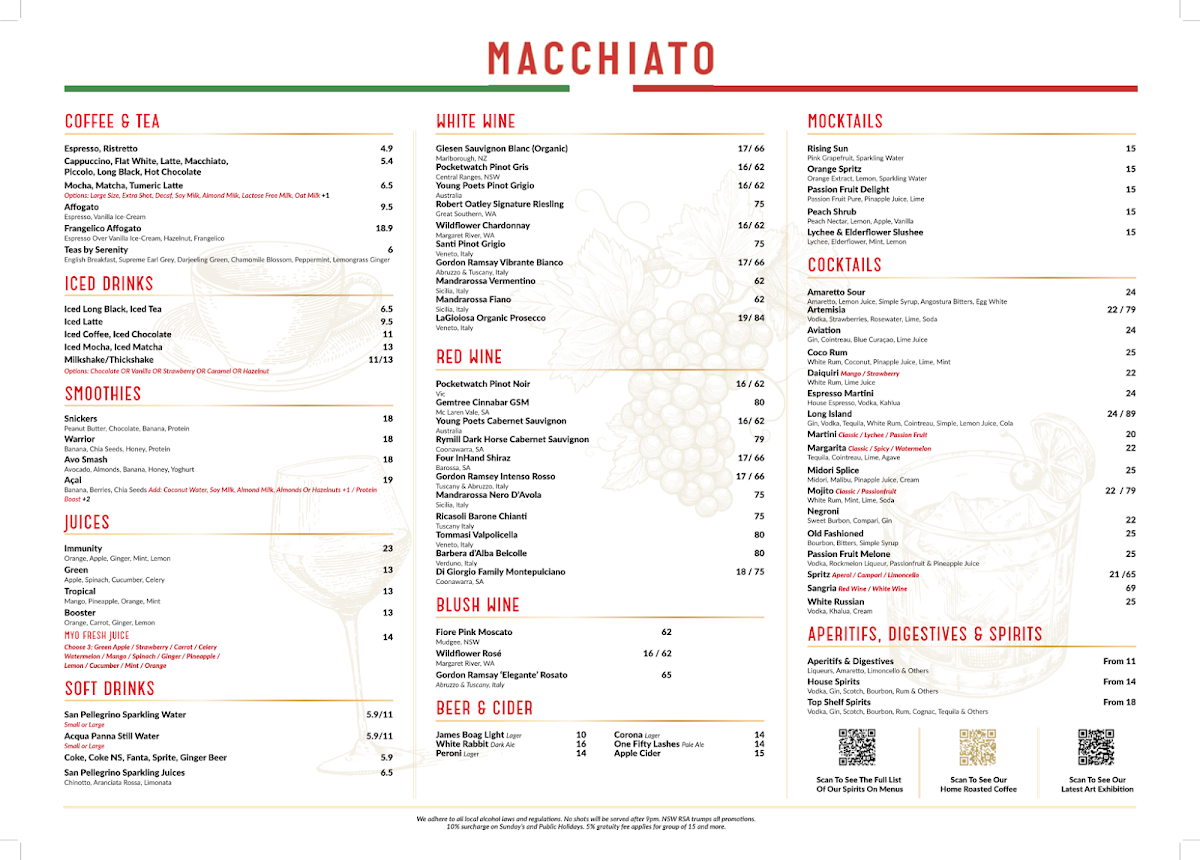 Menu Macchiato Wood Fire Pizza And Coffee Roasters-2