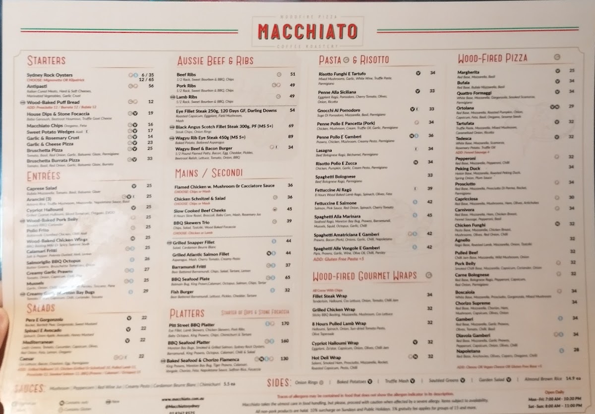 Menu Macchiato Wood Fire Pizza And Coffee Roasters-4