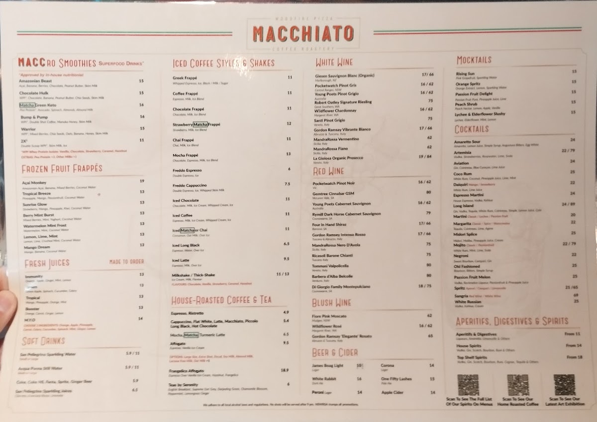 Menu Macchiato Wood Fire Pizza And Coffee Roasters-6