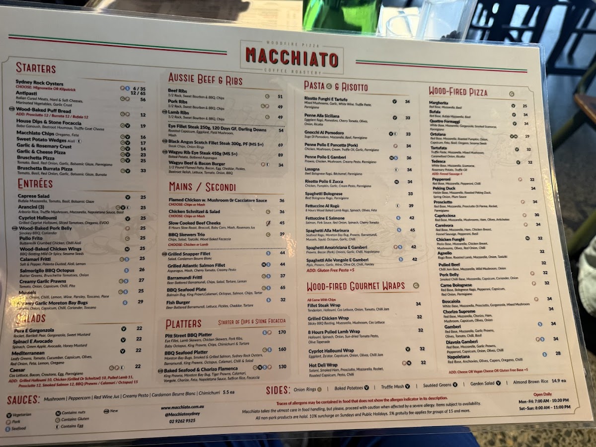Menu Macchiato Wood Fire Pizza And Coffee Roasters-8
